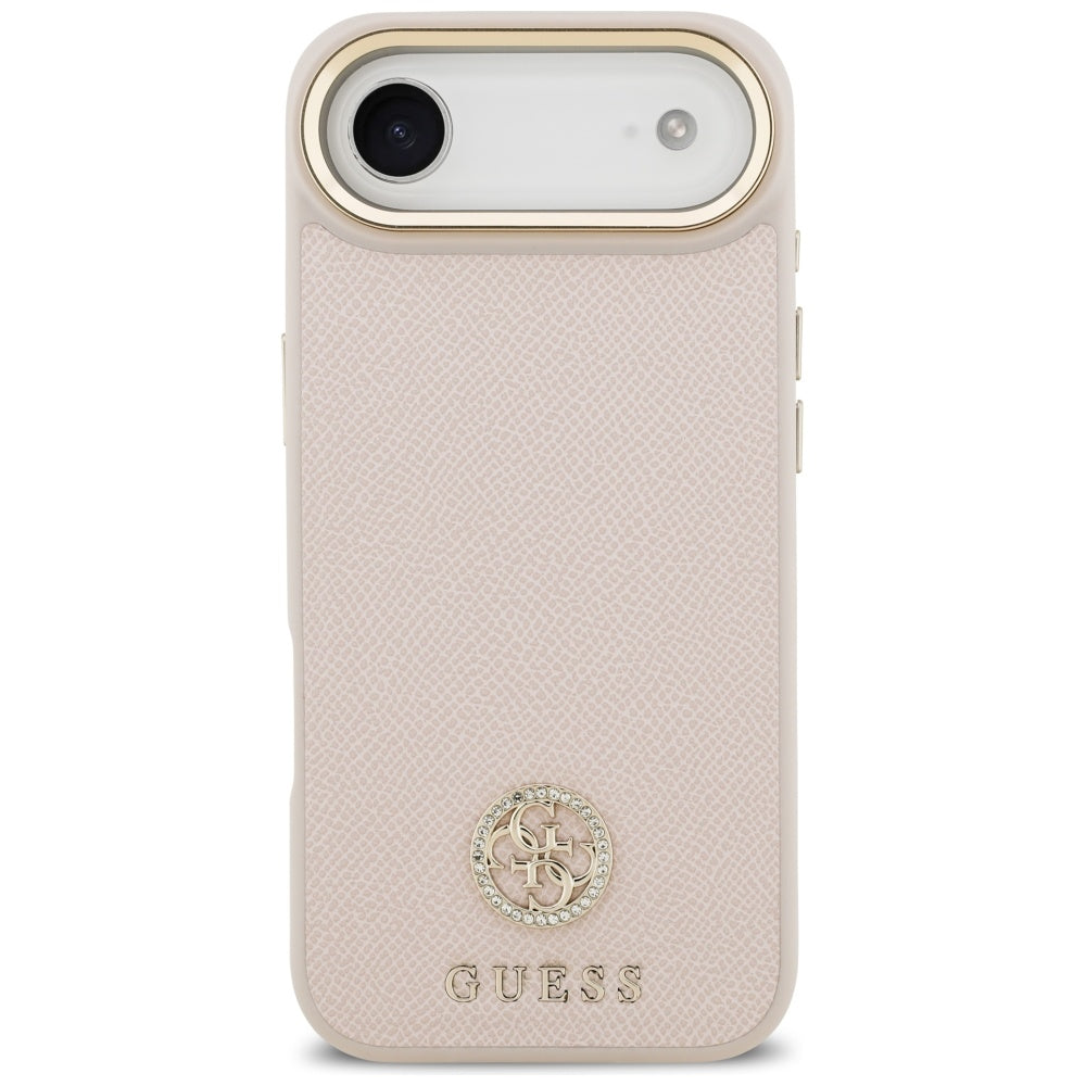 Capa MagSafe para Apple iPhone 17 Air, Guess, Grained Strass Logo, Rosa