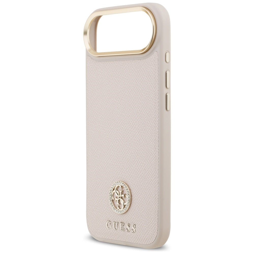 Capa MagSafe para Apple iPhone 17 Air, Guess, Grained Strass Logo, Rosa