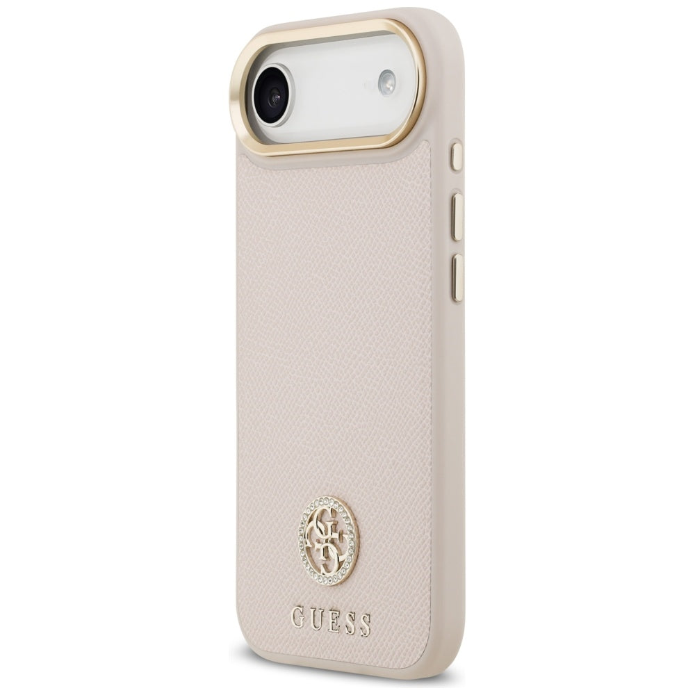 Capa MagSafe para Apple iPhone 17 Air, Guess, Grained Strass Logo, Rosa