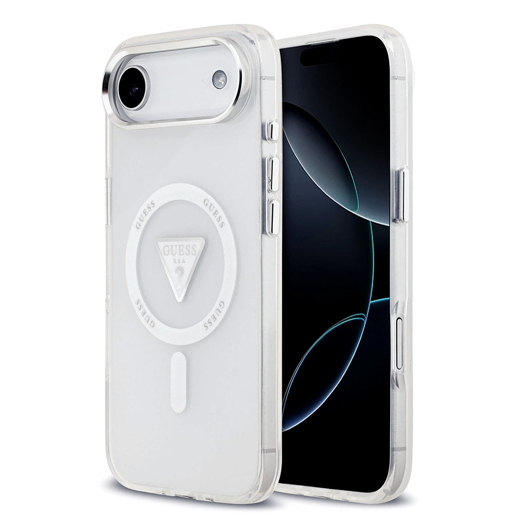 Capa MagSafe para Apple iPhone 17 Air, Guess, IML Gradient Triangle Logo, Transparente