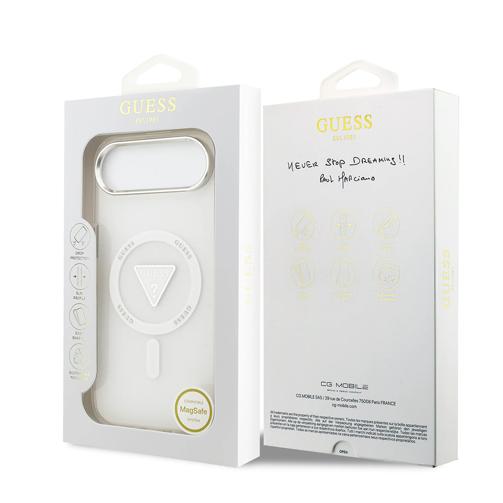 Capa MagSafe para Apple iPhone 17 Air, Guess, IML Gradient Triangle Logo, Transparente
