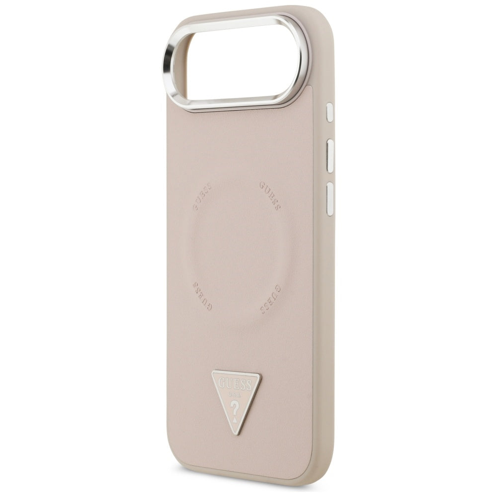 Capa MagSafe para Apple iPhone 17 Air, Guess, Logotipo Triangular, Rosa Prateado