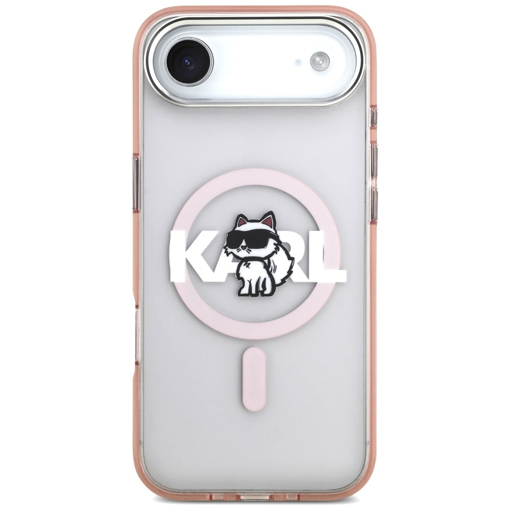 Capa MagSafe para Apple iPhone 17 Air, Karl Lagerfeld, IML Sketch Logo Choupette, Rosa