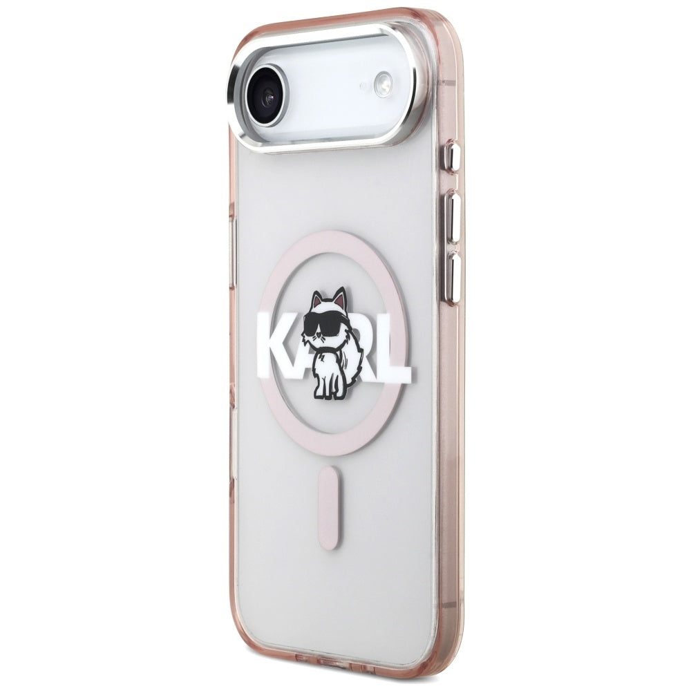 Capa MagSafe para Apple iPhone 17 Air, Karl Lagerfeld, IML Sketch Logo Choupette, Rosa