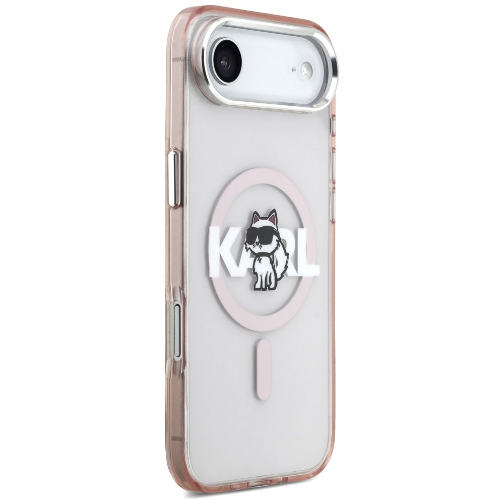 Capa MagSafe para Apple iPhone 17 Air, Karl Lagerfeld, IML Sketch Logo Choupette, Rosa