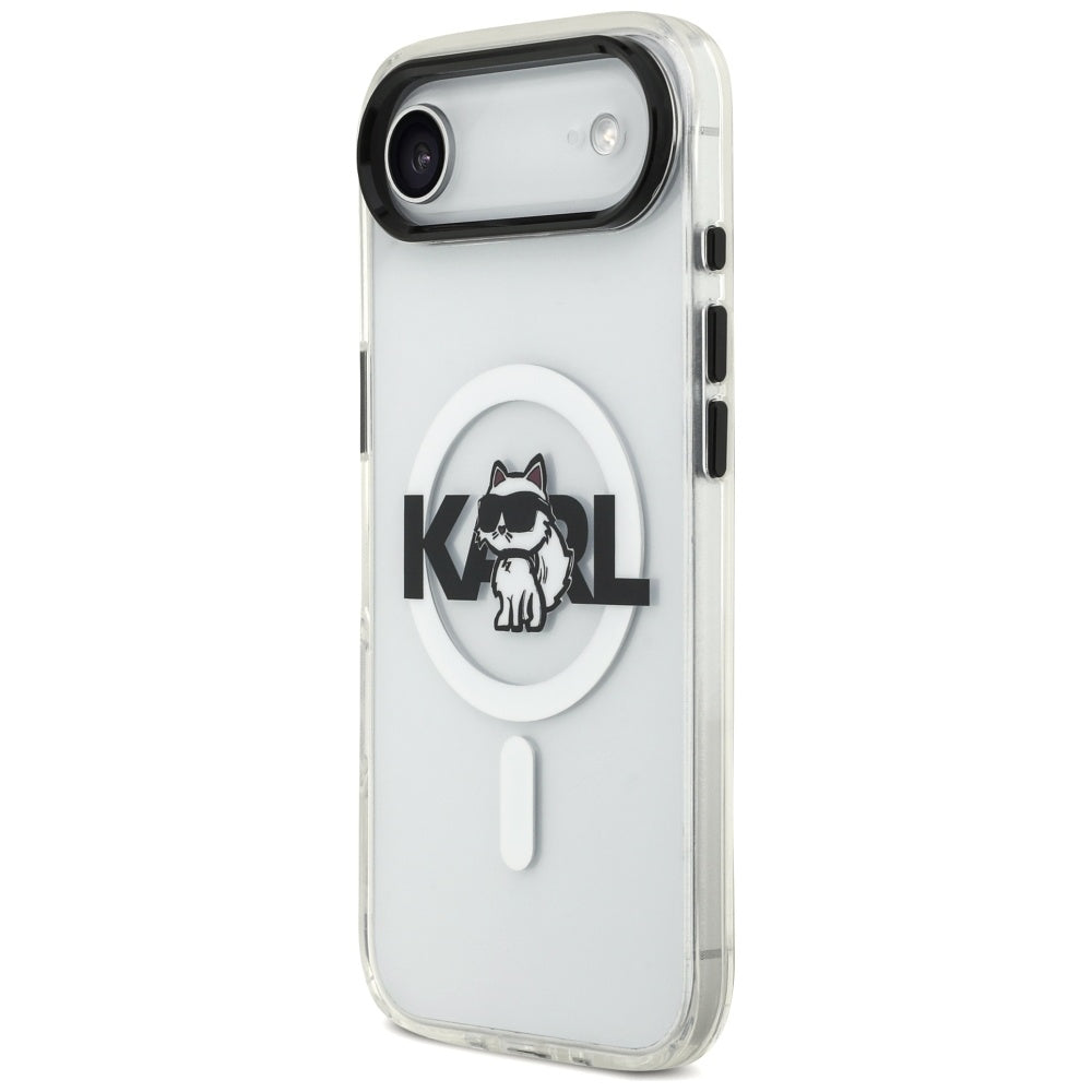 Capa MagSafe para Apple iPhone 17 Air, Karl Lagerfeld, IML Sketch Logo Choupette, Transparente