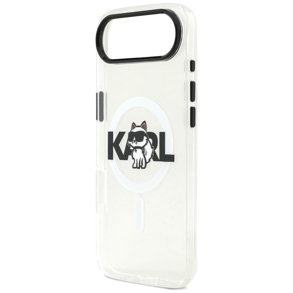 Capa MagSafe para Apple iPhone 17 Air, Karl Lagerfeld, IML Sketch Logo Choupette, Transparente