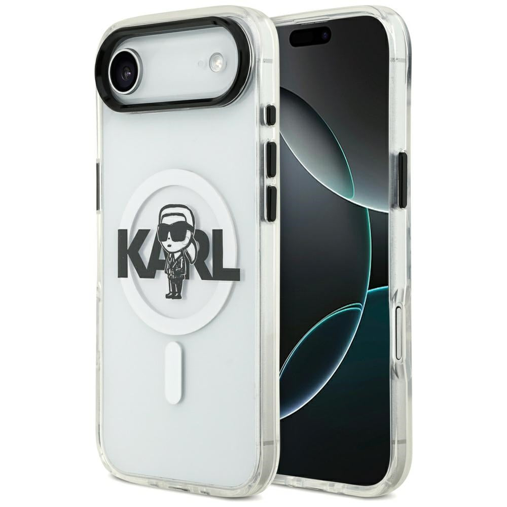 Capa MagSafe para Apple iPhone 17 Air, Karl Lagerfeld, IML Sketch Logo Karl, Transparente