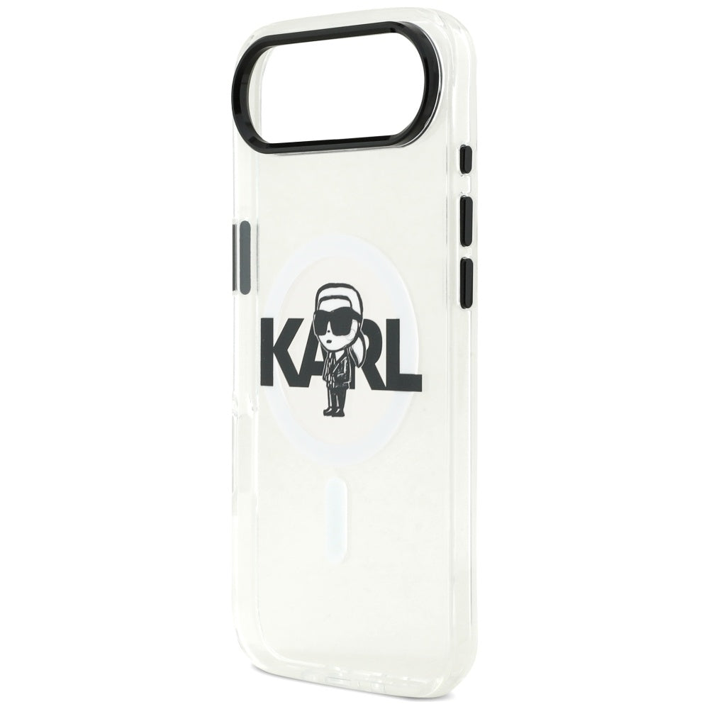 Capa MagSafe para Apple iPhone 17 Air, Karl Lagerfeld, IML Sketch Logo Karl, Transparente