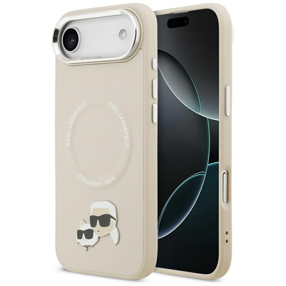 Capa MagSafe para Apple iPhone 17 Air, Karl Lagerfeld, Karl & Choupette Pins, Bege