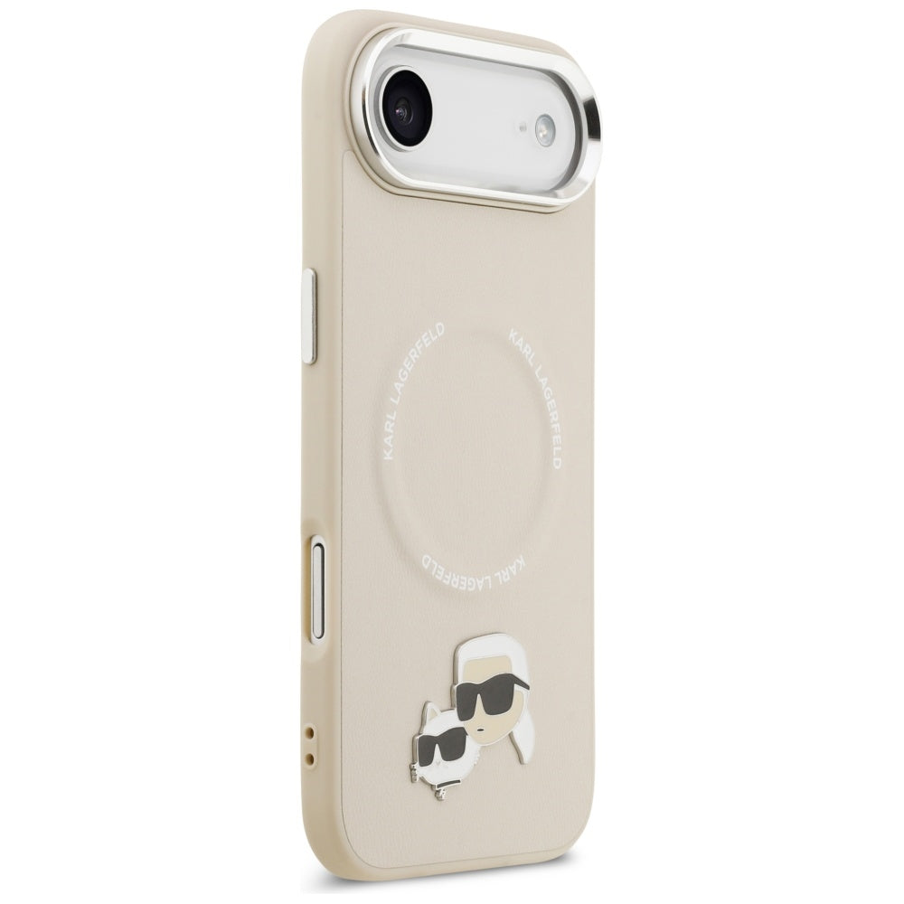Capa MagSafe para Apple iPhone 17 Air, Karl Lagerfeld, Karl & Choupette Pins, Bege