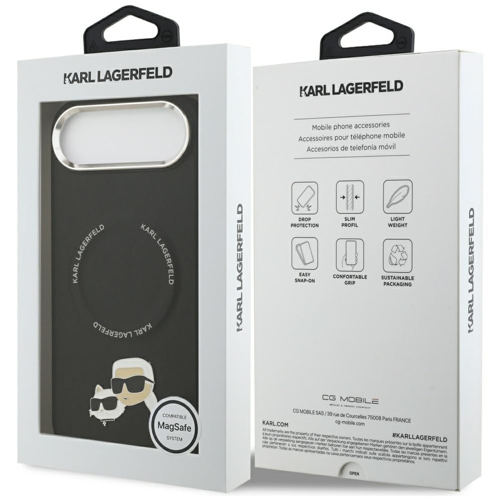 Capa MagSafe para Apple iPhone 17 Air, Karl Lagerfeld, Karl & Choupette Pins, Preta