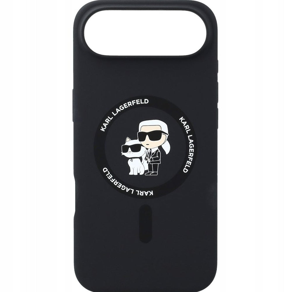 Capa MagSafe para Apple iPhone 17 Air, Karl Lagerfeld, Ring Karl & Choupette, Preta
