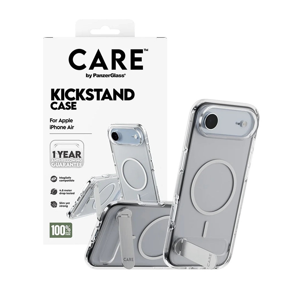 Capa MagSafe para Apple iPhone 17 Air, PanzerGlass, com Suporte Kickstand, Transparente