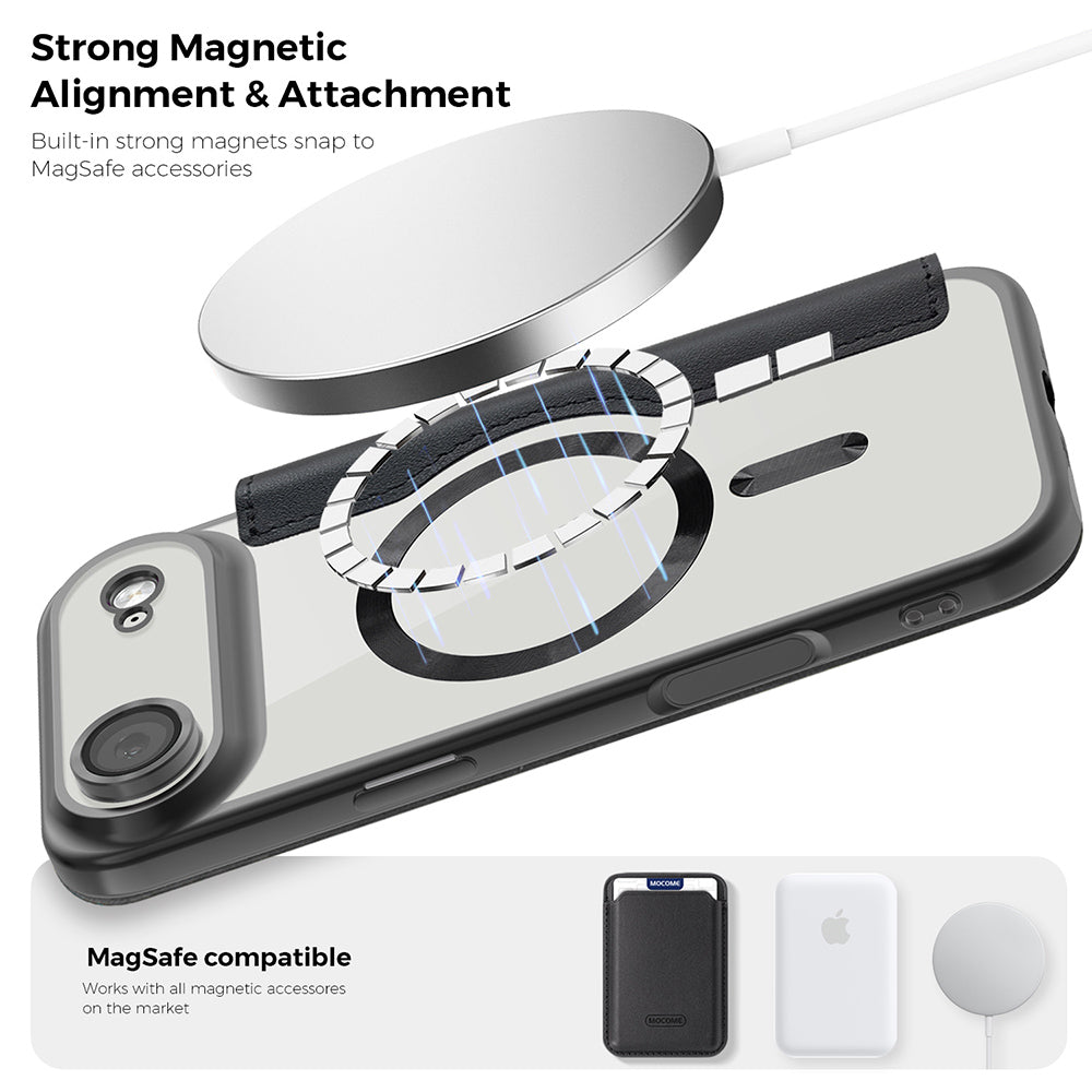 MagSafe Case for Apple iPhone 17 Air, Techsuit, SmartMag Book, Gray