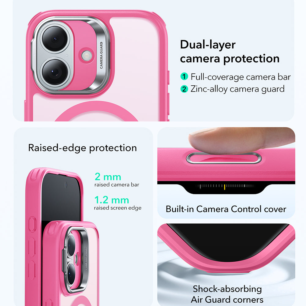 Capa MagSafe para Apple iPhone 17, ESR, Classic Hybrid Kickstand, Rosa Acetinado