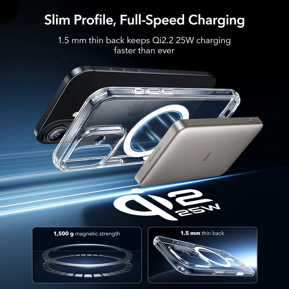 Capa MagSafe para Apple iPhone 17, ESR, Classic Hybrid com Protetor de Tela, Transparente