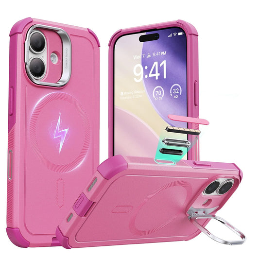 Capa MagSafe para Apple iPhone 17, ESR, Cyber Armor Kickstand, Rosa