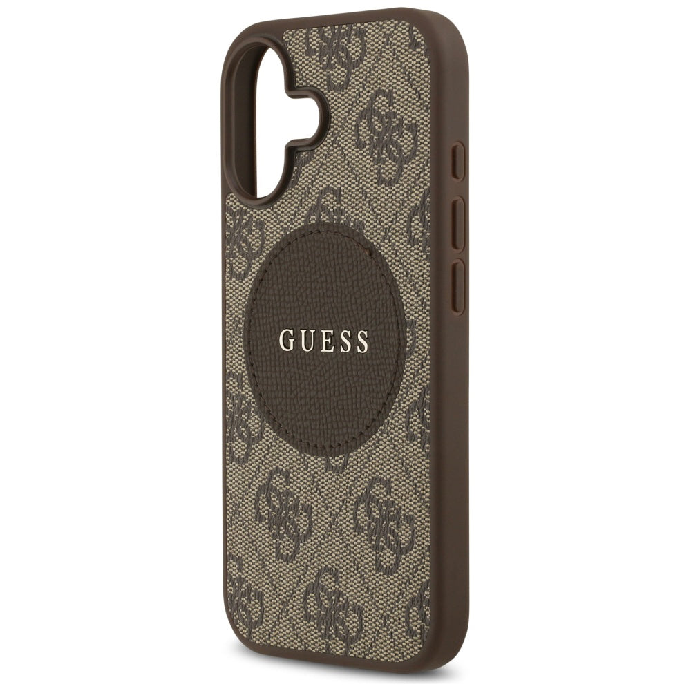 MagSafe Case for Apple iPhone 17, Guess, 4G Circle Classic Logo, Brown
