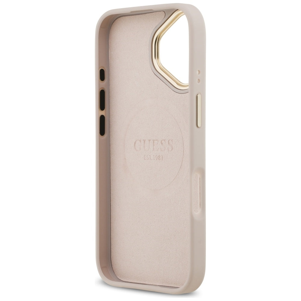 MagSafe Case for Apple iPhone 17, Guess, 4G Logo Plate, Pink