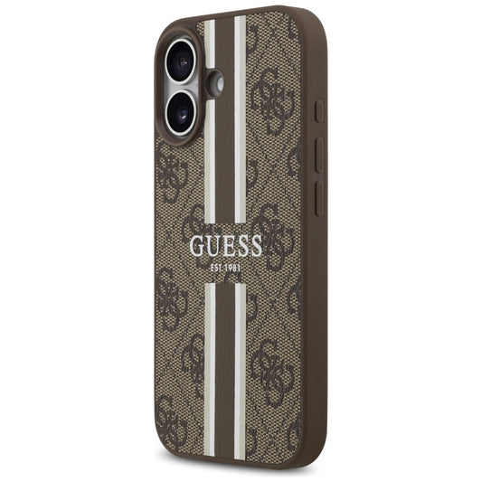 Capa MagSafe para Apple iPhone 17, Guess, 4G Printed Stripes, Marrom