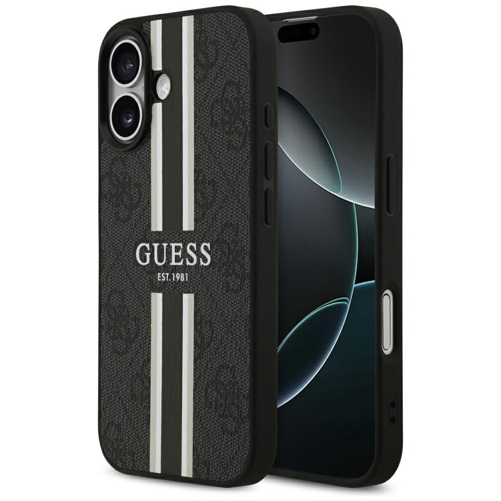 Capa MagSafe para Apple iPhone 17, Guess, 4G Printed Stripes, Preta