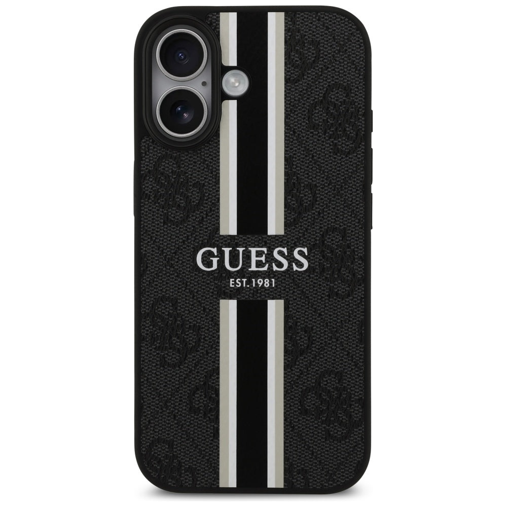 Capa MagSafe para Apple iPhone 17, Guess, 4G Printed Stripes, Preta
