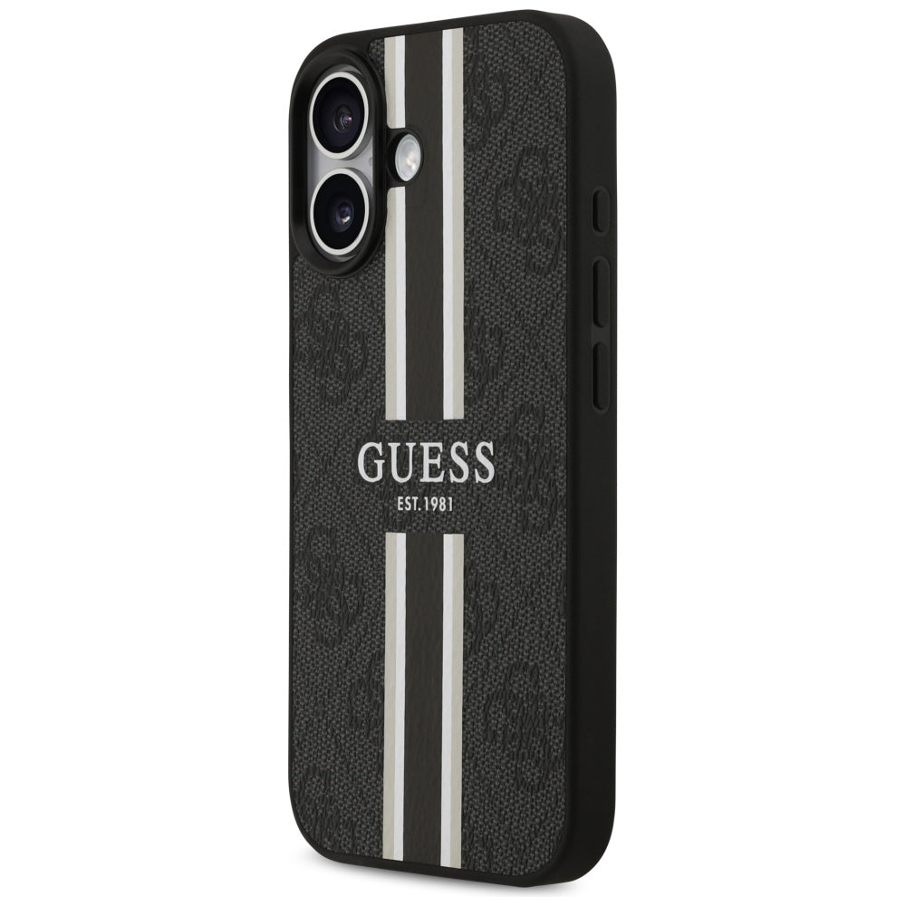 Capa MagSafe para Apple iPhone 17, Guess, 4G Printed Stripes, Preta