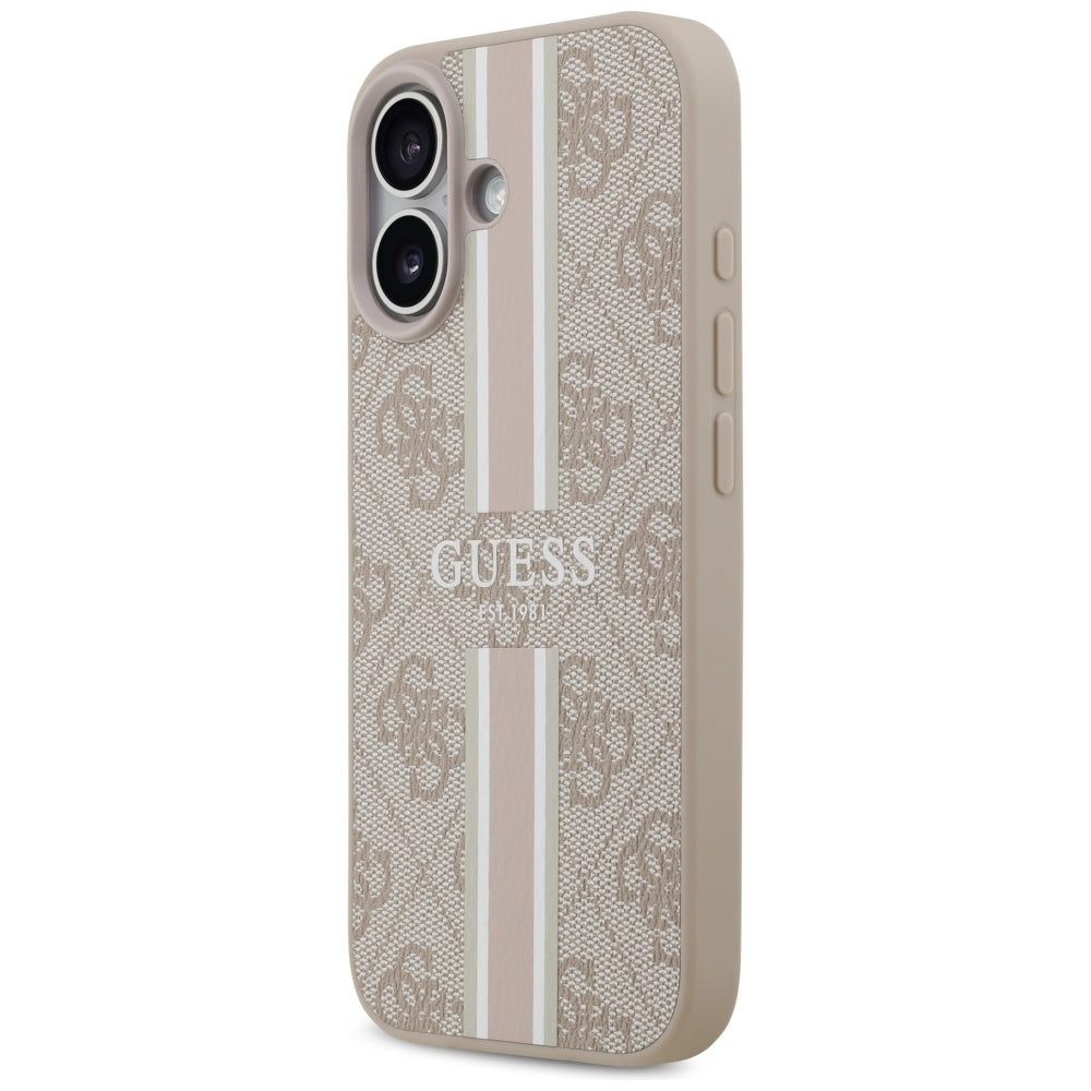 MagSafe Case for Apple iPhone 17, Guess, 4G Printed Stripes, Pink