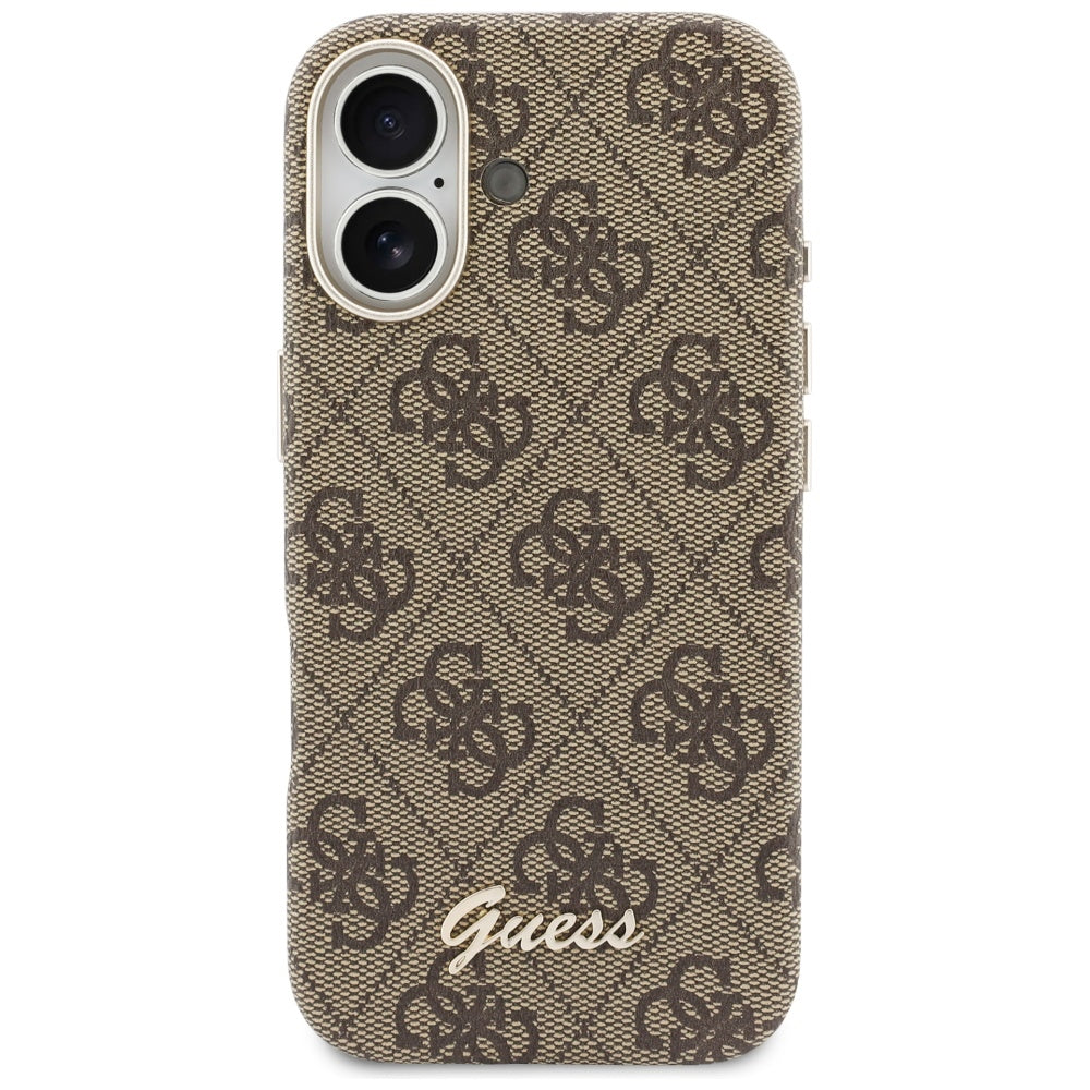 Capa MagSafe para Apple iPhone 17, Guess, 4G Script Logo, Castanho