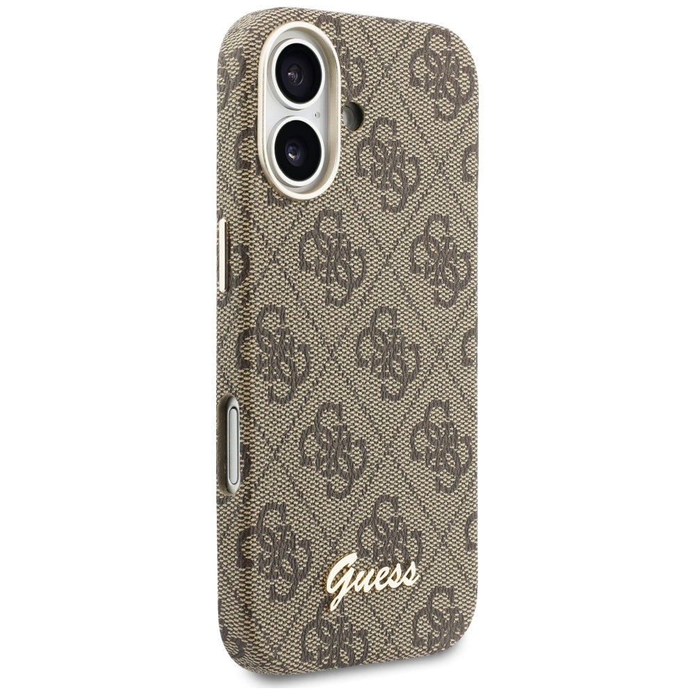 Capa MagSafe para Apple iPhone 17, Guess, 4G Script Logo, Castanho
