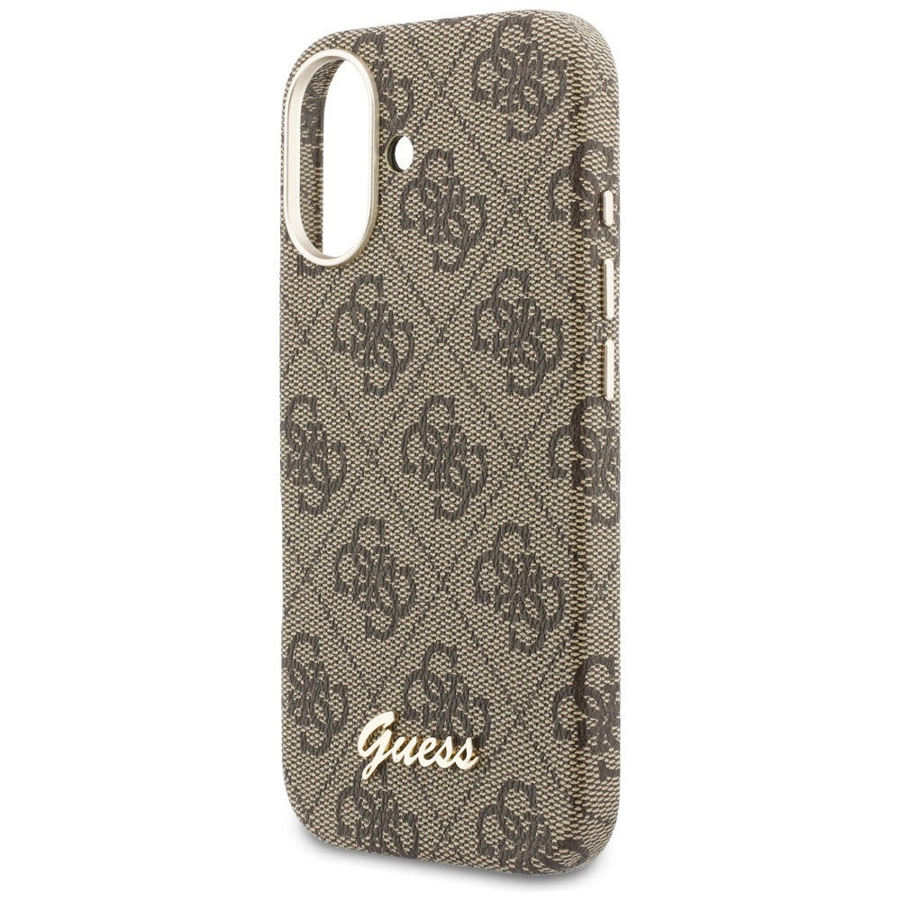 Capa MagSafe para Apple iPhone 17, Guess, 4G Script Logo, Castanho