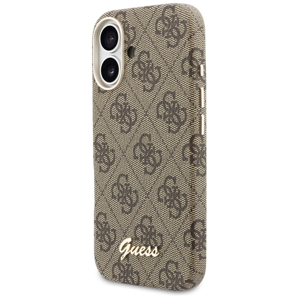 Capa MagSafe para Apple iPhone 17, Guess, 4G Script Logo, Castanho
