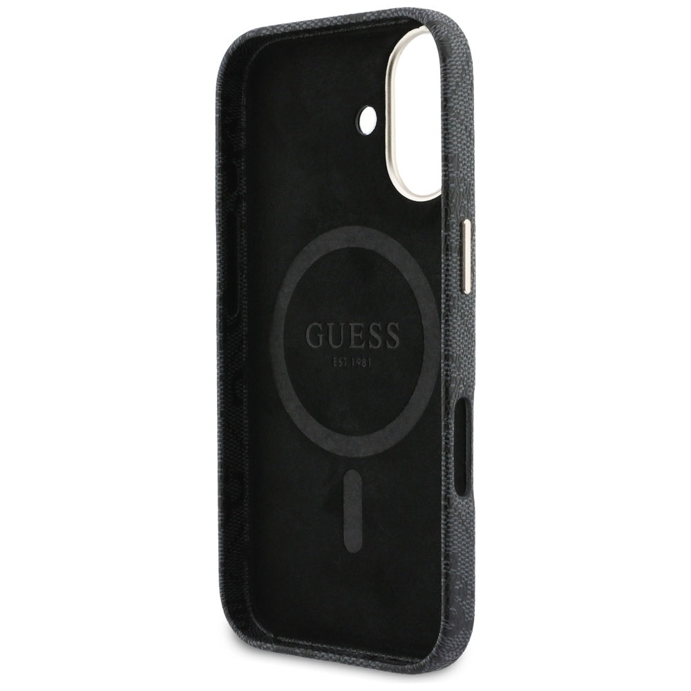 Capa MagSafe para Apple iPhone 17, Guess, 4G Script Logo, Preta