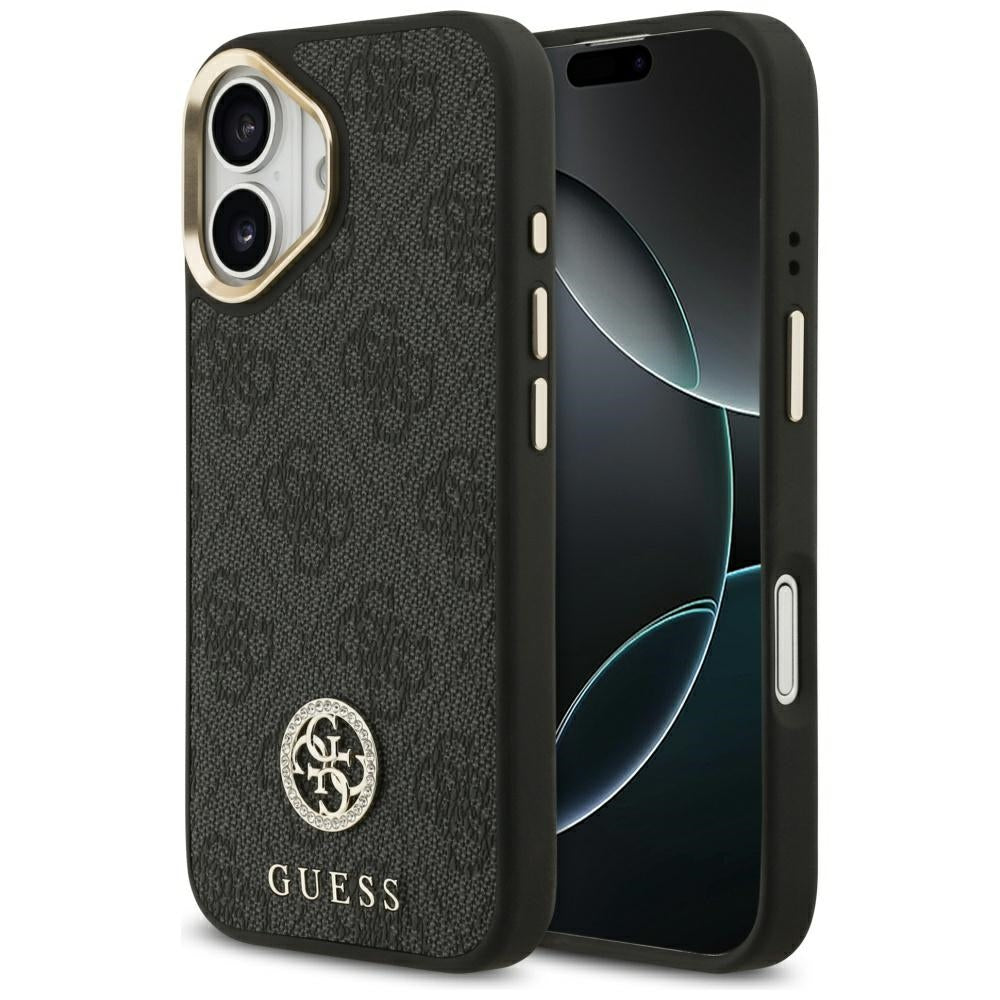 Capa MagSafe para Apple iPhone 17, Guess, 4G Strass Logo, Preta