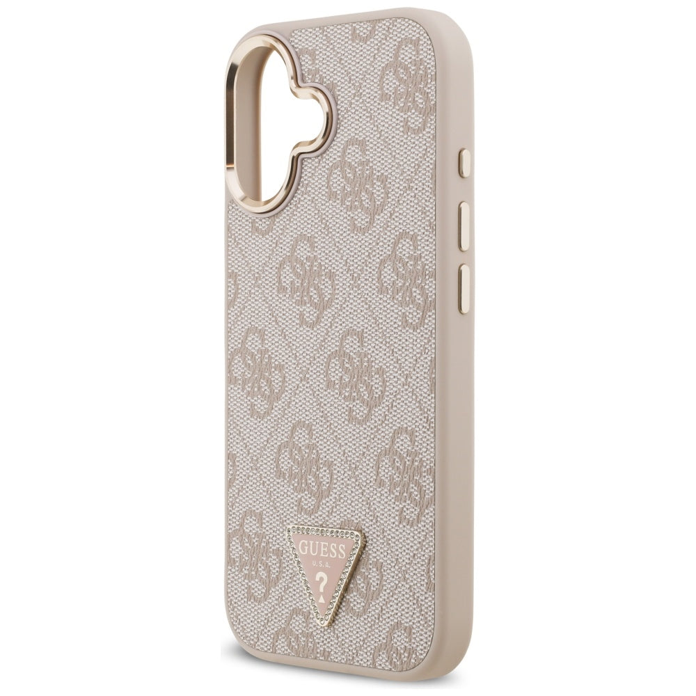 Capa MagSafe para Apple iPhone 17, Guess, Logo Triângulo 4G, Rosa Dourado