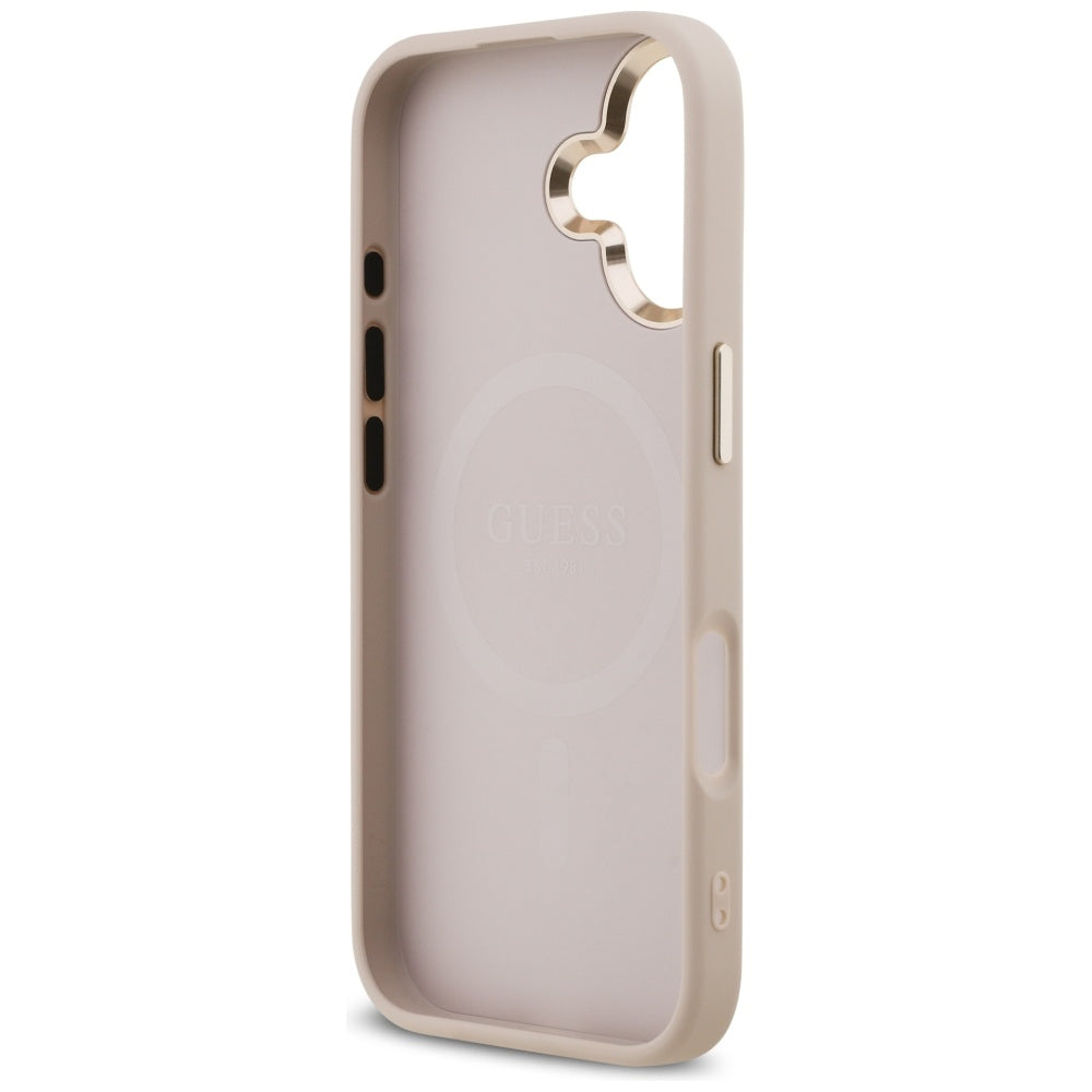 Capa MagSafe para Apple iPhone 17, Guess, Logo Triângulo 4G, Rosa Dourado