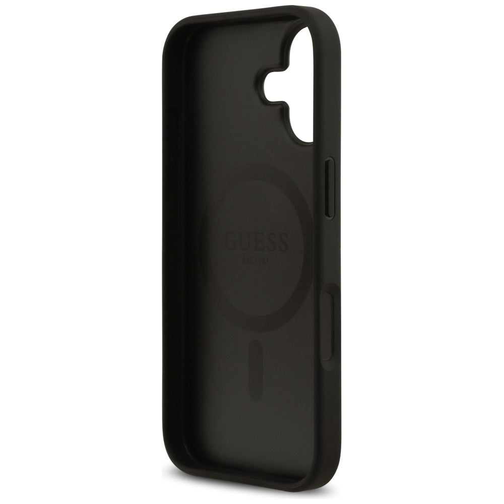 MagSafe Case for Apple iPhone 17, Guess, Grained Flowers, Black