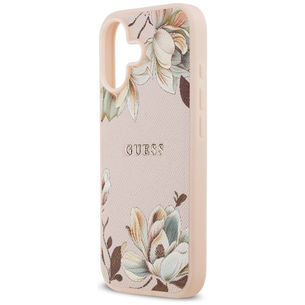 Capa MagSafe para Apple iPhone 17, Guess, Grained Flowers, Rosa