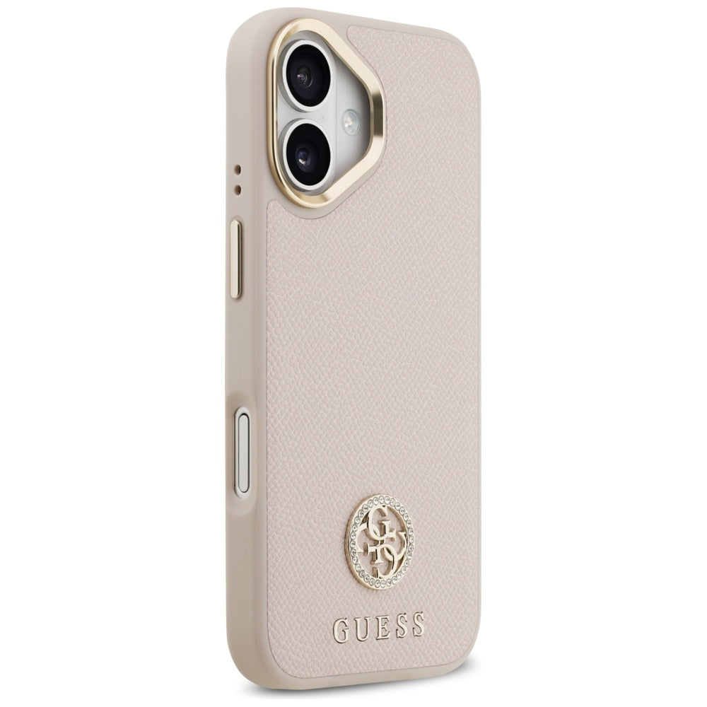 Capa MagSafe para Apple iPhone 17, Guess, Grained Strass Logo, Rosa