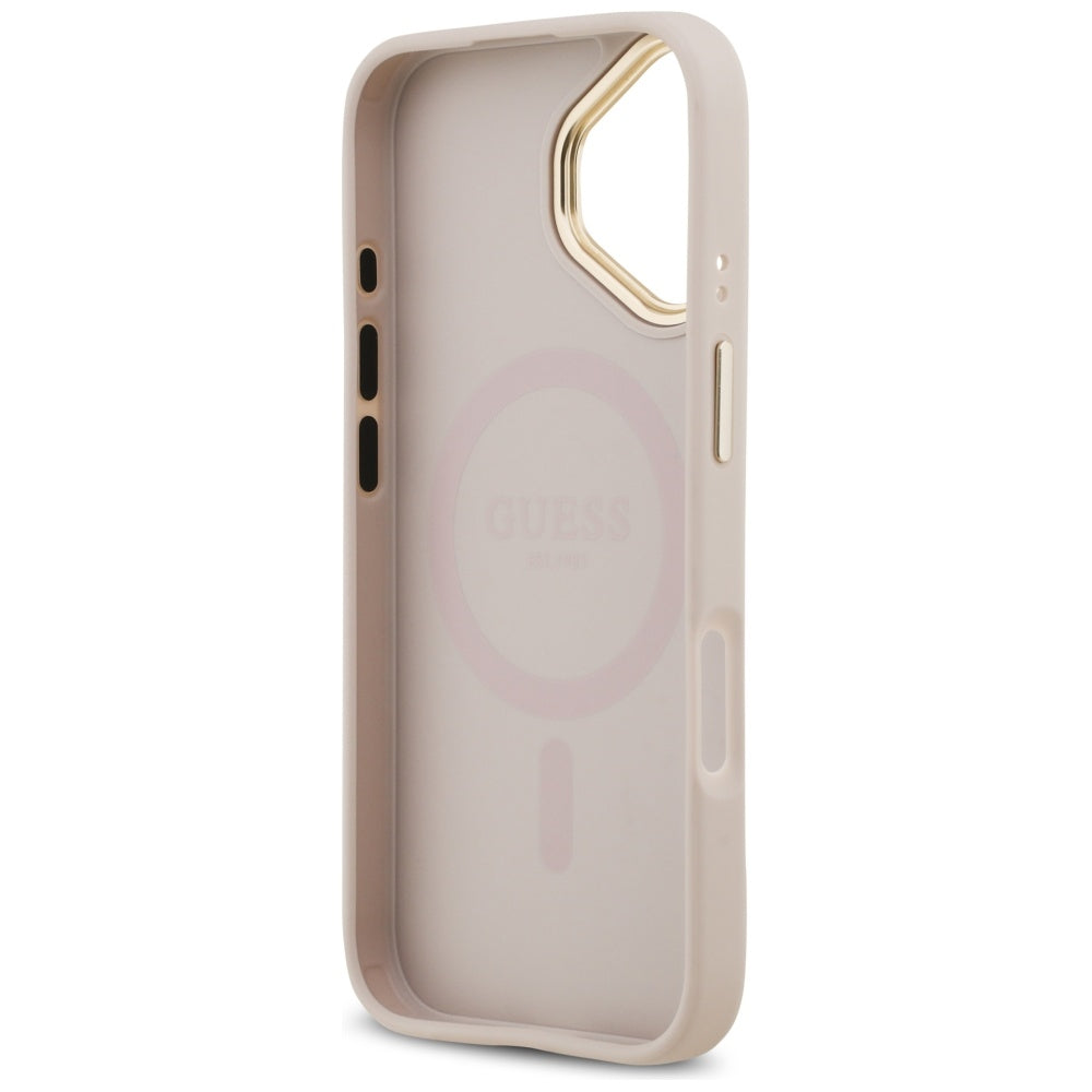 Capa MagSafe para Apple iPhone 17, Guess, Grained Strass Logo, Rosa