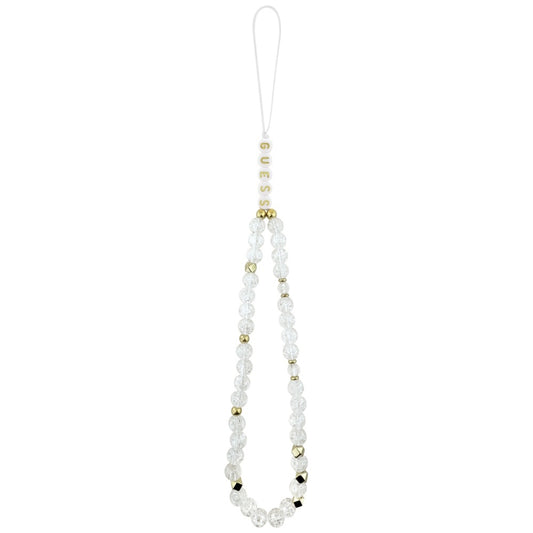 Capa MagSafe para Apple iPhone 17, Guess, IML Flowers with Pearl Strap, Branca