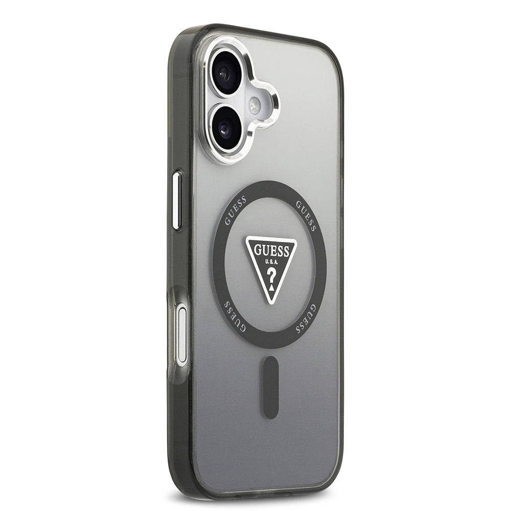 Capa MagSafe para Apple iPhone 17, Guess, Logo Triângulo Gradiente IML, Preta