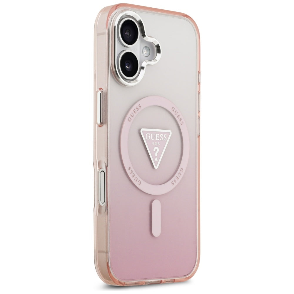 Capa MagSafe para Apple iPhone 17, Guess, Logo Triângulo Gradiente IML, Rosa