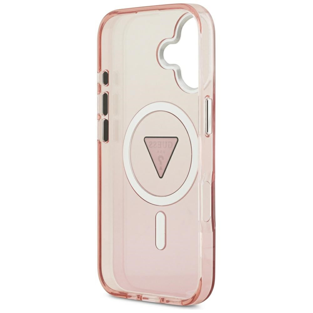 Capa MagSafe para Apple iPhone 17, Guess, Logo Triângulo Gradiente IML, Rosa