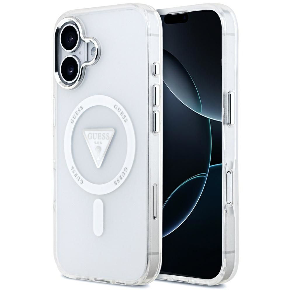 Capa MagSafe para Apple iPhone 17, Guess, Logo Triângulo Gradiente IML, Transparente