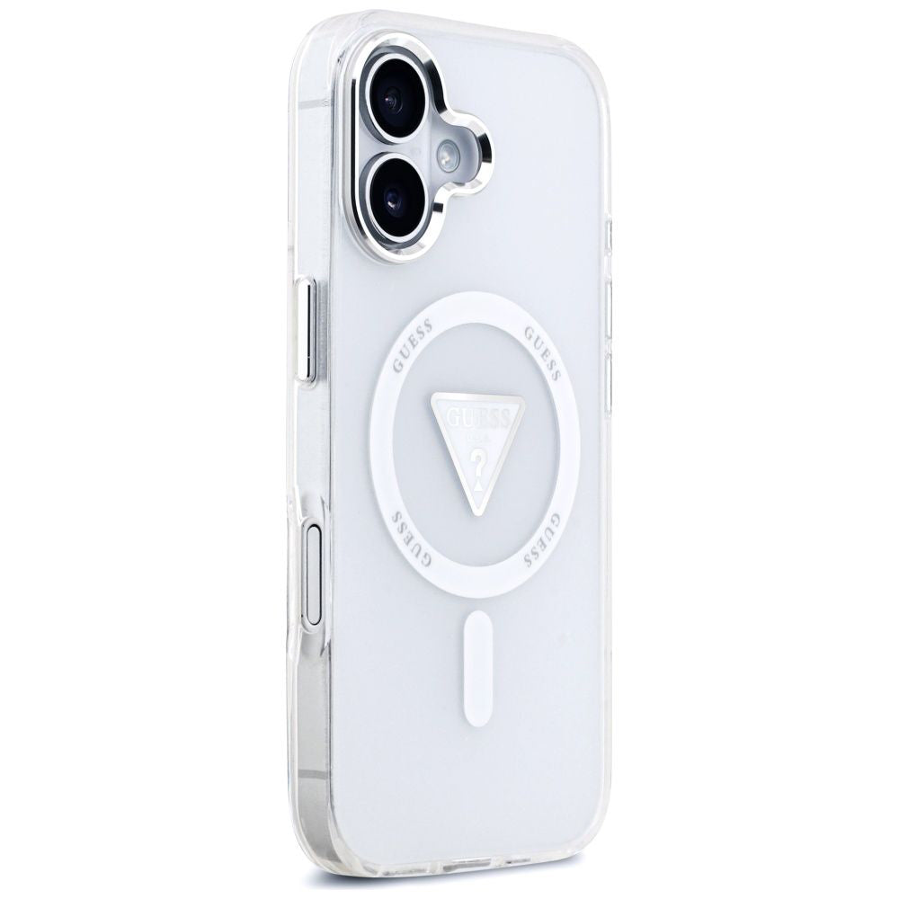 Capa MagSafe para Apple iPhone 17, Guess, Logo Triângulo Gradiente IML, Transparente