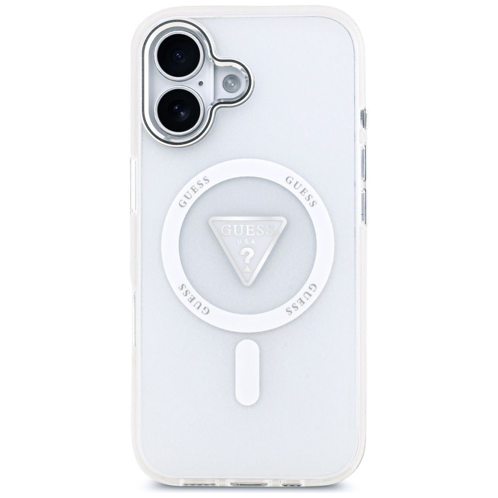 Capa MagSafe para Apple iPhone 17, Guess, Logo Triângulo Gradiente IML, Transparente