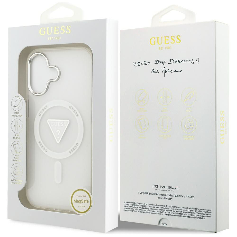 Capa MagSafe para Apple iPhone 17, Guess, Logo Triângulo Gradiente IML, Transparente