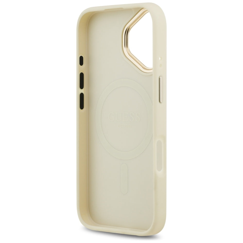 Capa MagSafe para Apple iPhone 17, Guess, Peony Hot Stamp, Bege